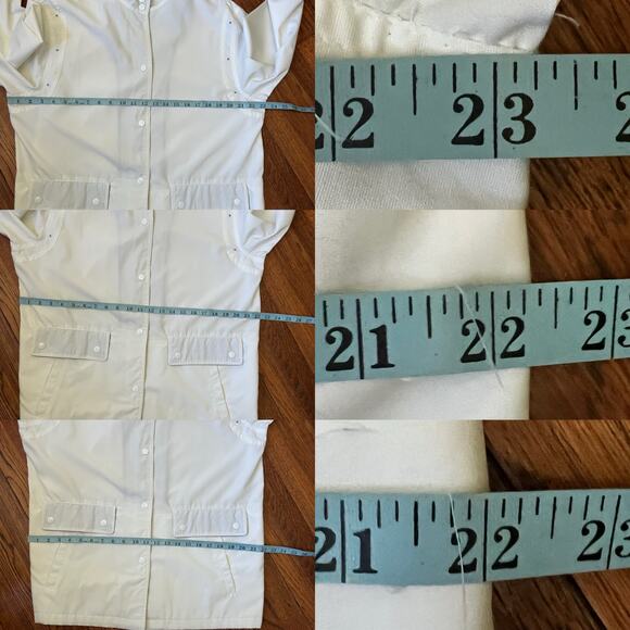 Vintage Classic White Windbreaker Jacket Snap Front Pockets Sz 16 Singapore Barn - Picture 11 of 17